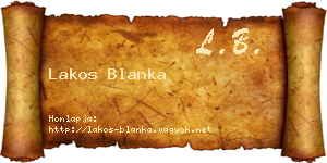 Lakos Blanka névjegykártya