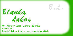 blanka lakos business card